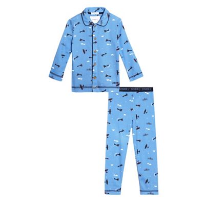 J by Jasper Conran Boys' blue airplane print pyjama set